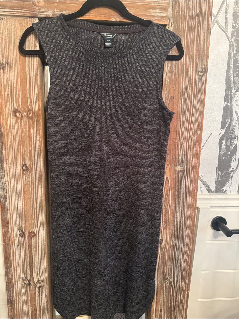 Roots Sleeveless Knit Dress in Charcoal